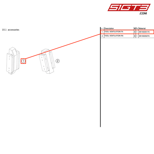 TOOL VENTILATION FA - 9914503517A [PORSCHE 991.1 GT3 R]