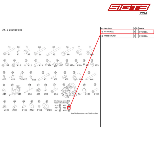 FITTING TOOL - 9914503539A [PORSCHE 991.2 GT3 R]