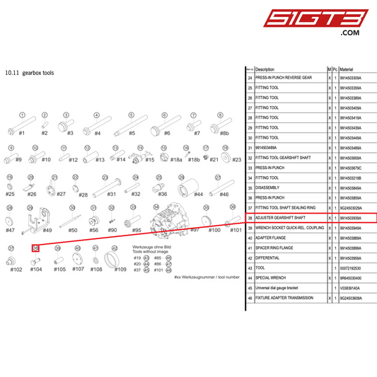 ADJUSTER GEARSHIFT SHAFT - 9914503939A [PORSCHE 991.2 GT3 R]