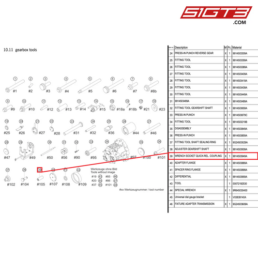 WRENCH SOCKET QUICK-REL. COUPLING - 9914503949A [PORSCHE 991.2 GT3 R]