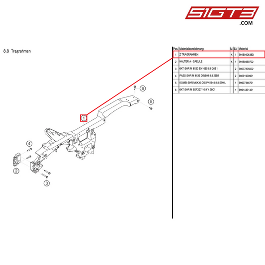 AS SUPPORTING FRAME - 9915040638D [PORSCHE Cayman 981 GT4 Clubsport]