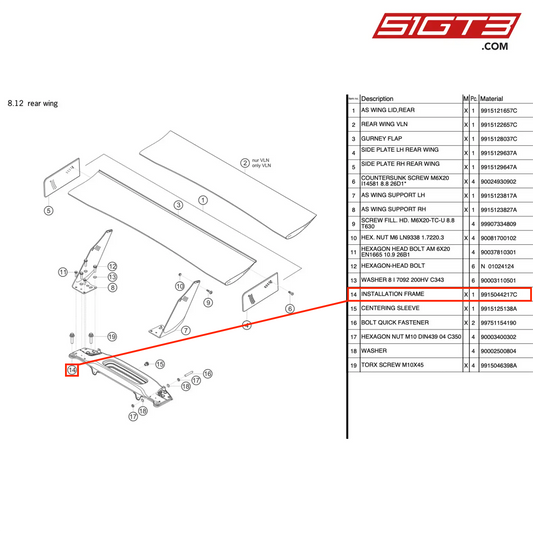 FASCIA DI MONTAGGIO - 9915044217C [PORSCHE 991.1 GT3 R]