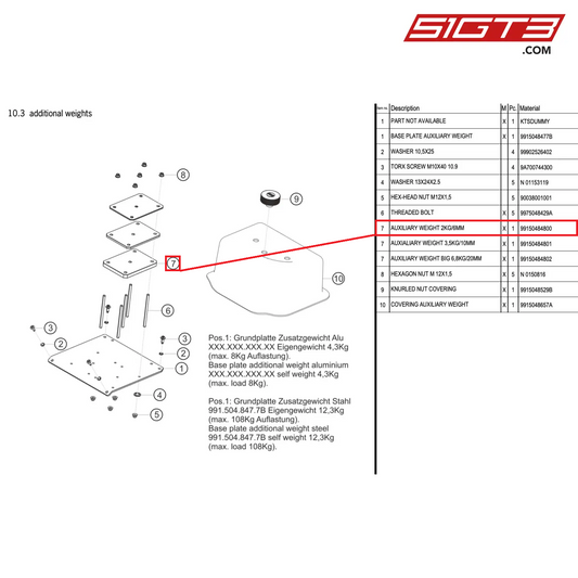 AUXILIARY WEIGHT 2KG/6MM - 99150484800 [PORSCHE 911 GT2 RS Clubsport]