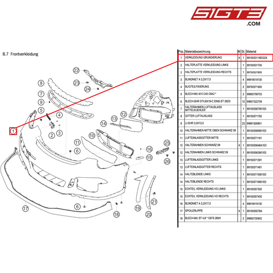 カバーリングプライマー - 9915053118DG2X [ポルシェ 991.1 GT3 カップ]