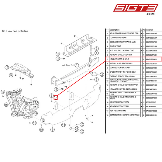 HOLDER HEAT SHIELD - 99150563900 [PORSCHE 991.2 GT3 Cup]