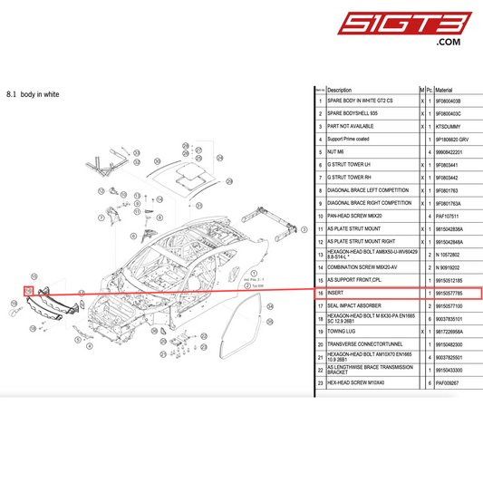 INSERT - 99150577785 [PORSCHE 911 GT2 RS Clubsport]