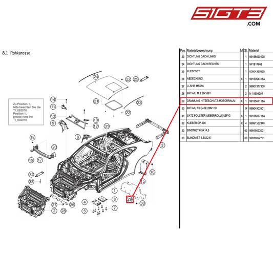 INSULATION ENGINE BAY - 9915567118A [PORSCHE 991.1 GT3 Cup]