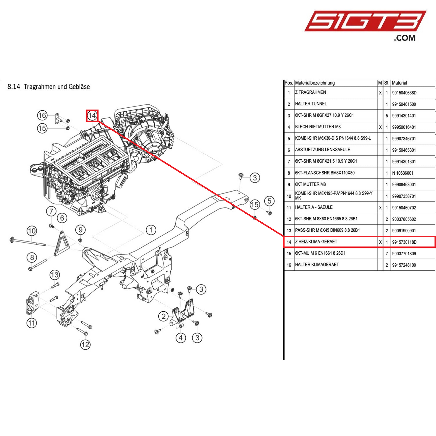 AS HEATER/AC - 9915730118D [PORSCHE 991.1 GT3 Cup]