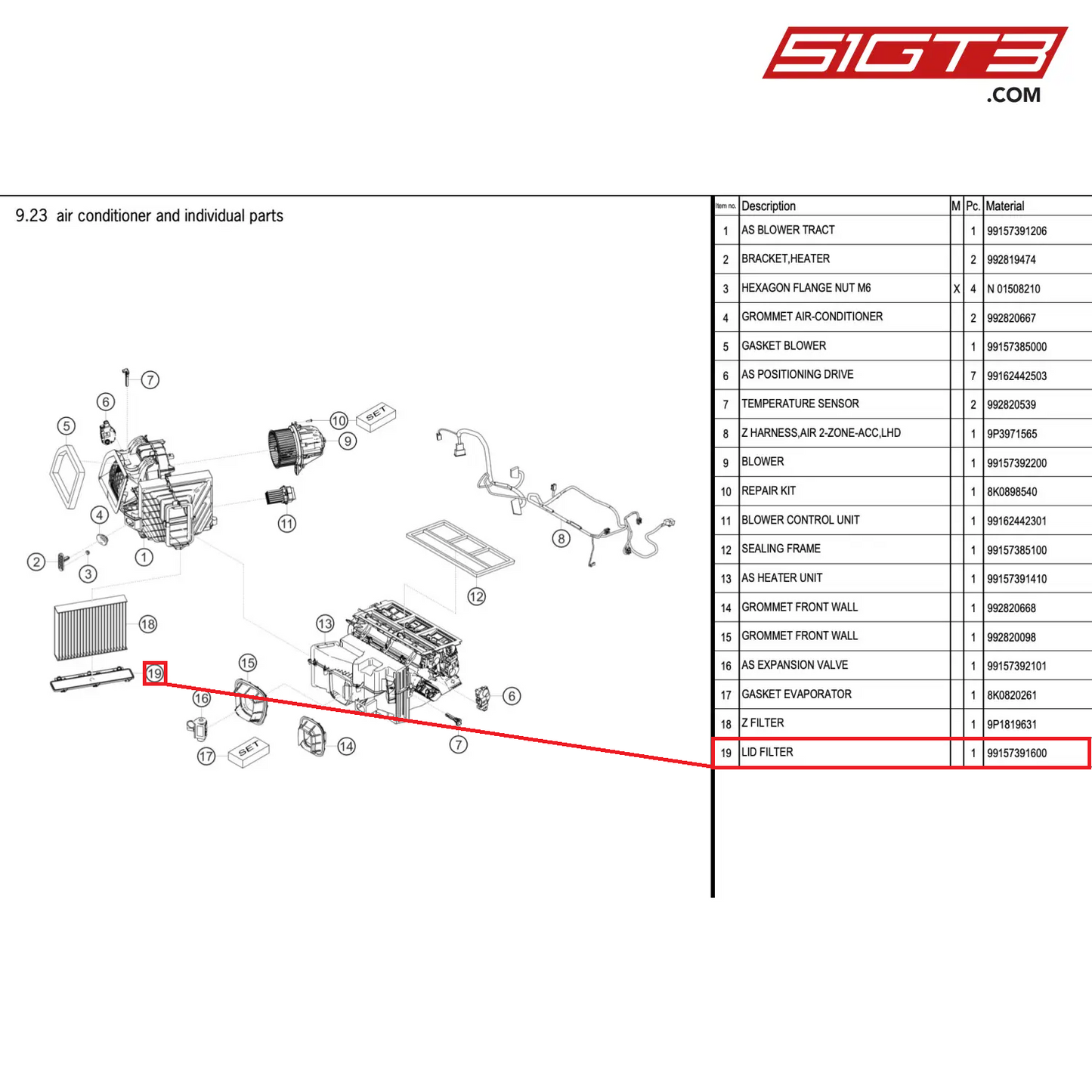 LID FILTER - 99157391600 [PORSCHE 911 GT2 RS Clubsport]