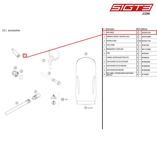 AIR LANCE - 9915831018A [PORSCHE 911 GT2 RS Clubsport]