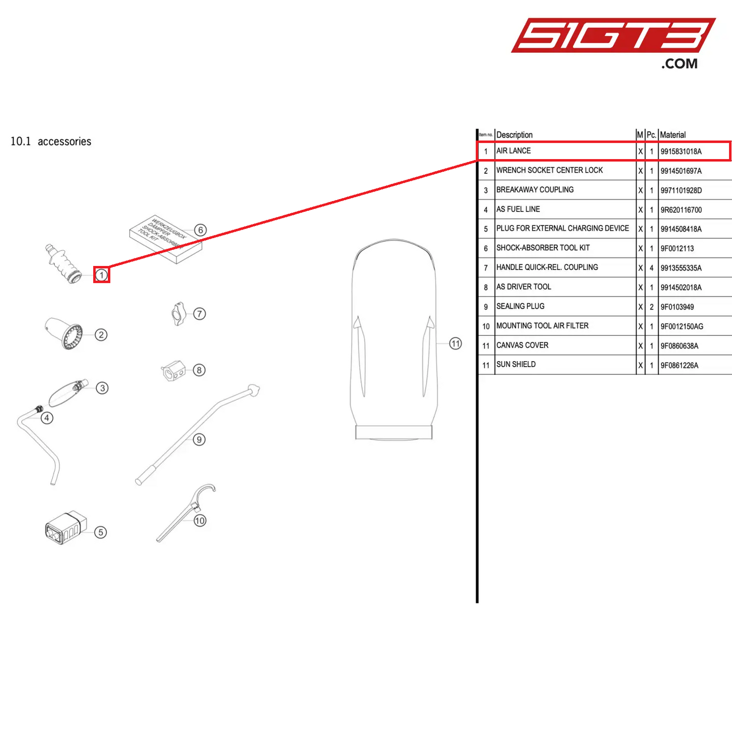 AIR LANCE - 9915831018A [PORSCHE 991.2 GT3 R]