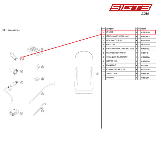 AIR LANCE - 9915831018A [PORSCHE 991.2 GT3 R]