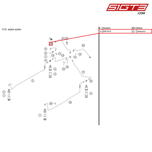 MAIN VALVE - 9915831037C [PORSCHE 991.2 GT3 R]