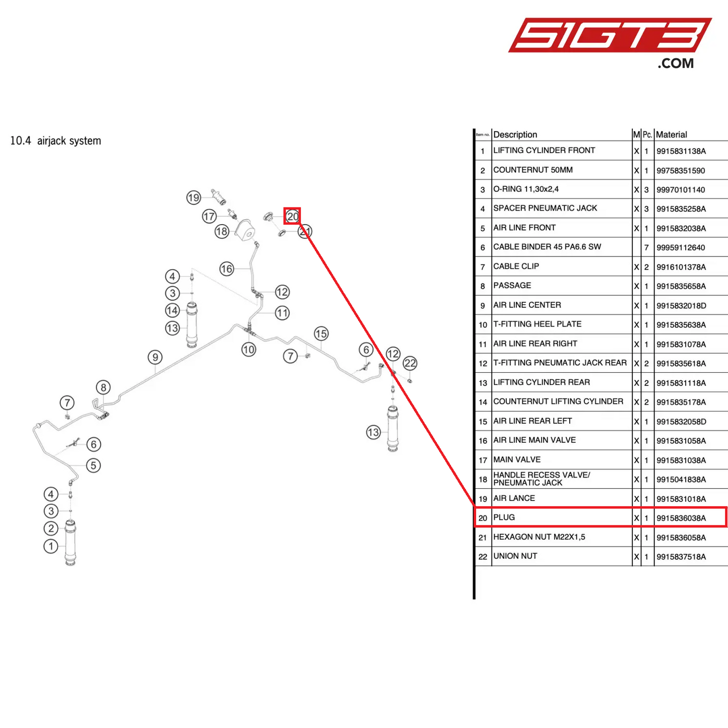 PLUG - 9915836038A [PORSCHE 911 GT3 Cup Type 991 (GEN 2)]