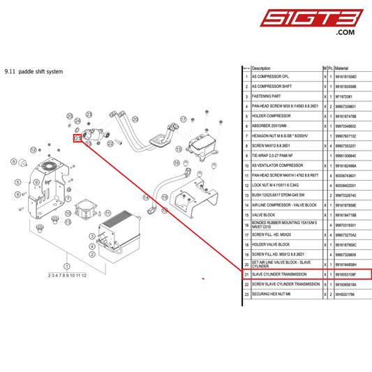 SLAVE CYLINDER TRANSMISSION - 9916053108F [PORSCHE 911 GT3 Cup Type 991 (GEN1)]