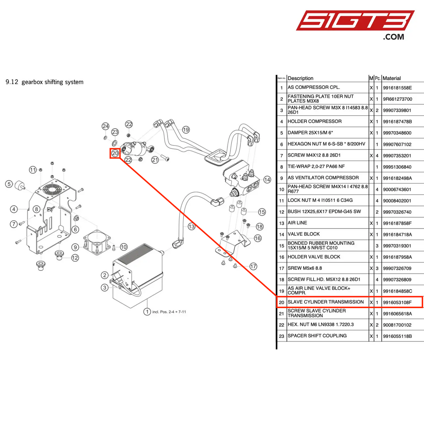 SLAVE CYLINDER TRANSMISSION - 9916053108F [PORSCHE 991.1 GT3 R]