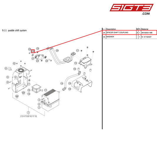 SPACER SHIFT COUPLING - 9916055118B [PORSCHE 991.2 GT3 Cup]