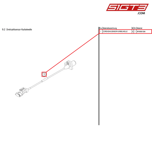 AS SPEED SENSOR CRANKSHAFT - 9916060128A [PORSCHE Cayman 981 GT4 Clubsport]