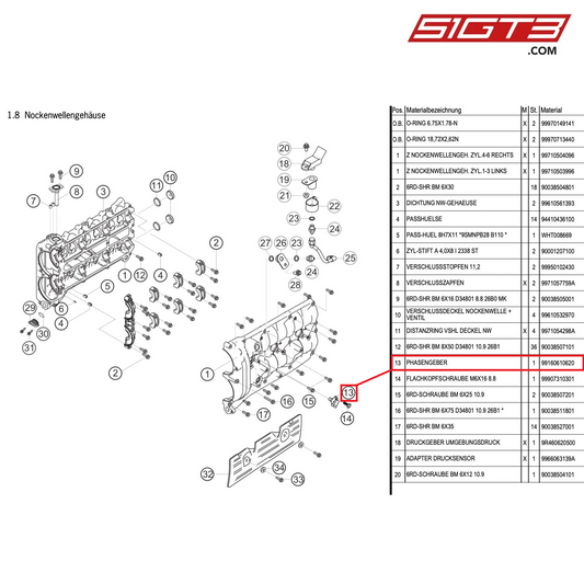 PHASE SENSOR - 99160610620 [PORSCHE 991.1 GT3 Cup (2016)]