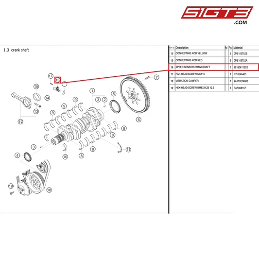 SPEED SENSOR CRANKSHAFT - 99160611202 [PORSCHE 911 GT2 RS Clubsport]