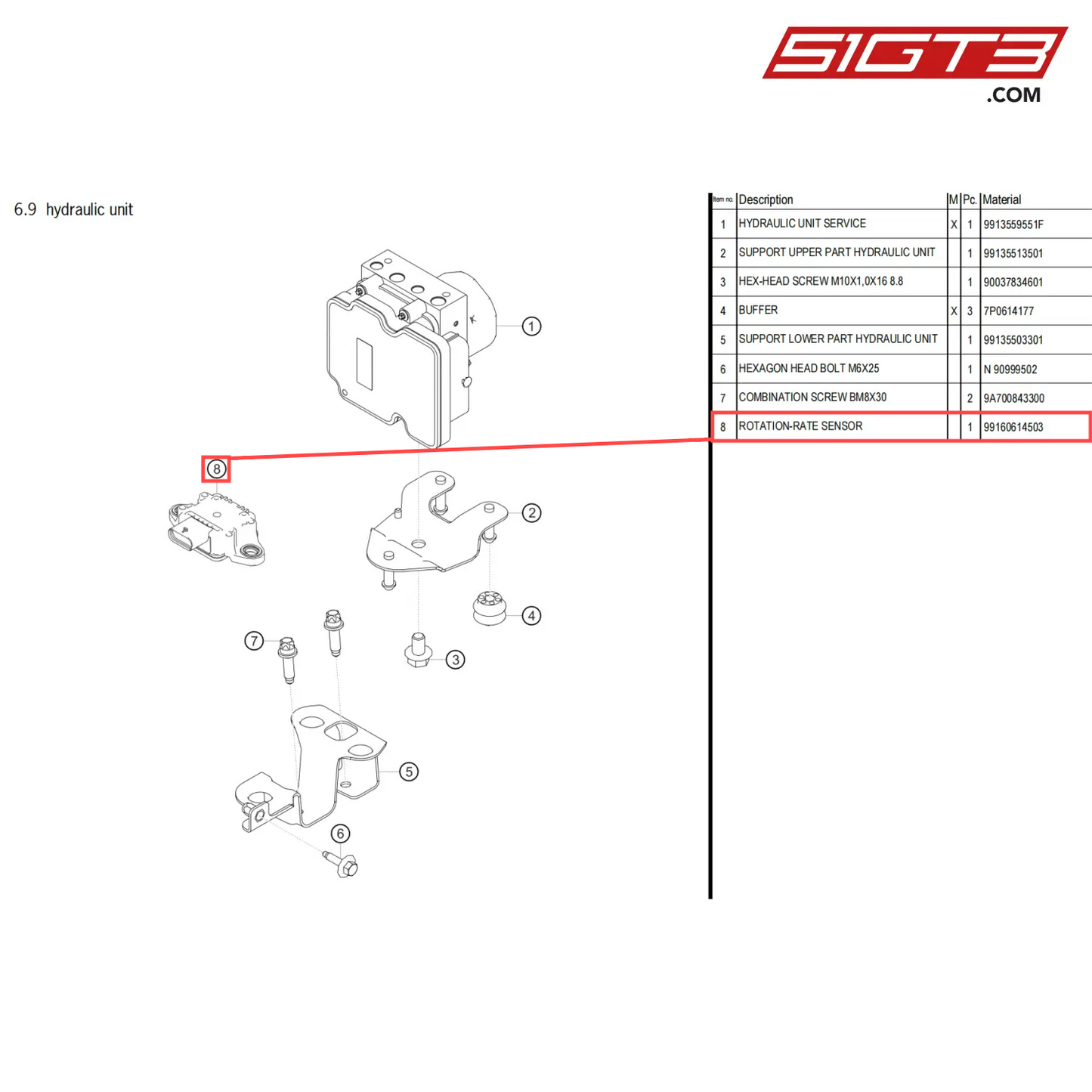 ROTATION-RATE SENSOR - 99160614503 [PORSCHE 718 Cayman GT4 Clubsport]