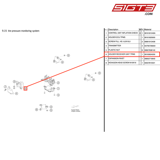 HOLDER RECEIVER UNIT TPMS - 99160624200 [PORSCHE 991.2 GT3 Cup]