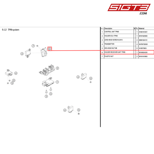 HOLDER RECEIVER UNIT TPMS - 99160624200 [PORSCHE 718 Cayman GT4 Clubsport]