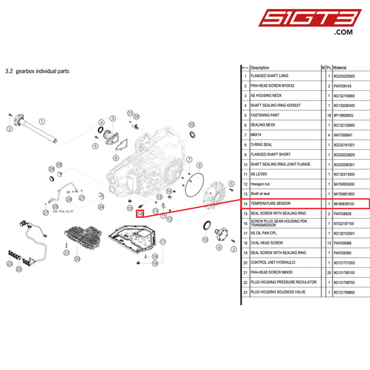 TEMPERATURE SENSOR - 99160639100 [PORSCHE 718 Cayman GT4 RS Clubsport]