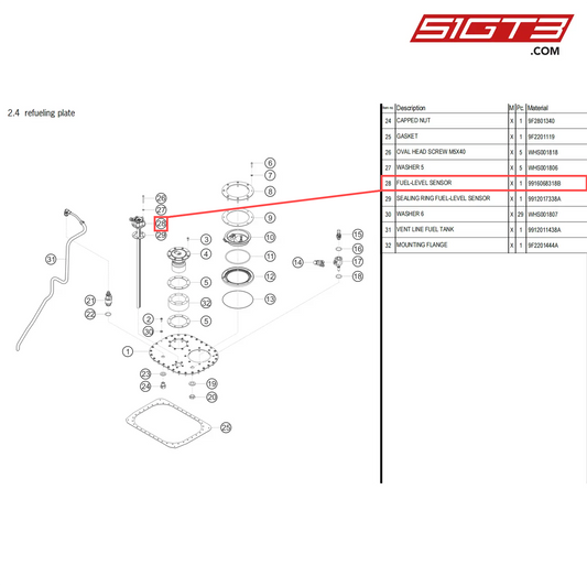 FUEL-LEVEL SENSOR - 9916068318B [PORSCHE 718 Cayman GT4 Clubsport]