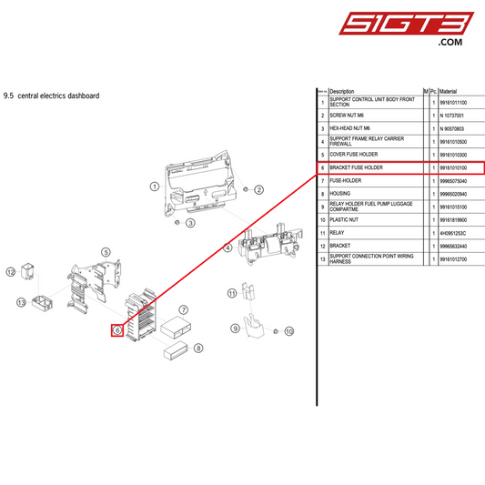 BRACKET FUSE HOLDER - 99161010100 [PORSCHE 718 Cayman GT4 Clubsport]