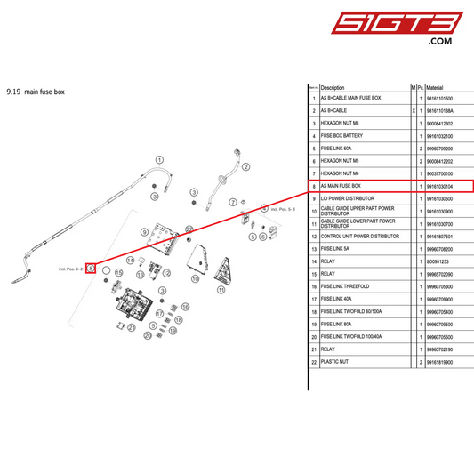 AS MAIN FUSE BOX - 99161030104 [PORSCHE 718 Cayman GT4 Clubsport]