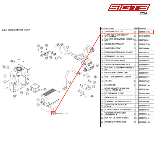 AS COMPRESSOR CPL. - 9916181558E [PORSCHE 991.1 GT3 R]