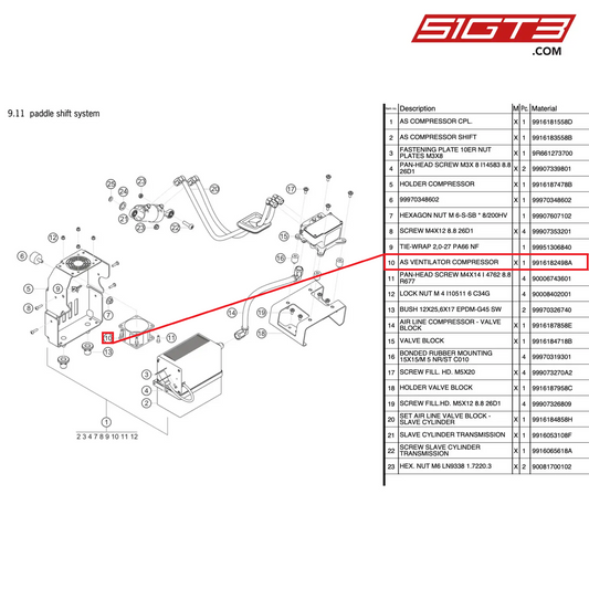 AS VENTILATOR COMPRESSOR - 9916182498A [PORSCHE 991.2 GT3 Cup]