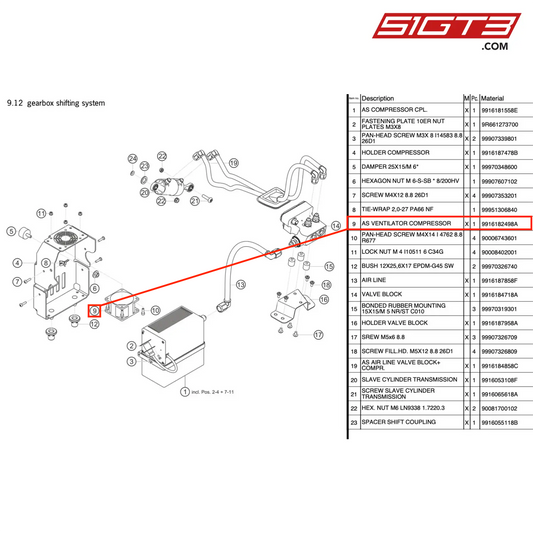 AS VENTILATOR COMPRESSOR - 9916182498A [PORSCHE 991.1 GT3 R]