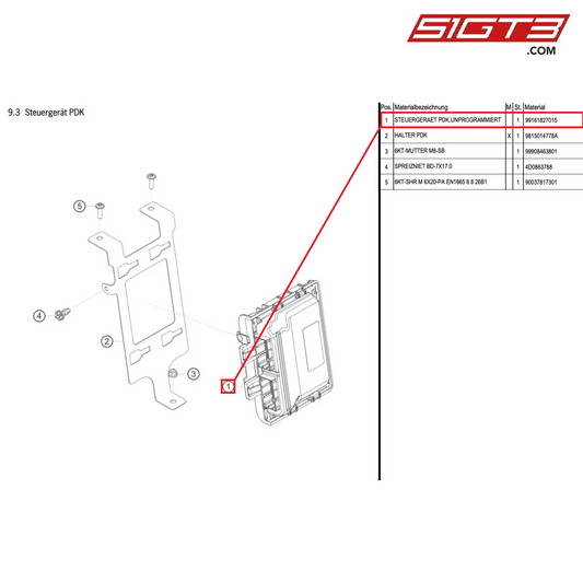 CONTROL UNIT PTC,UNPROGRAMMED - 99161827015 [PORSCHE Cayman 981 GT4 Clubsport]