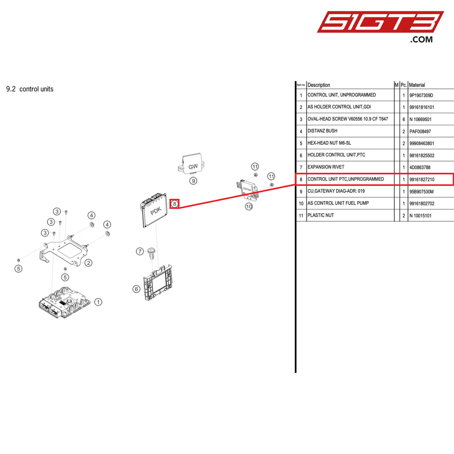 CONTROL UNIT PTC,UNPROGRAMMED - 99161827210 [PORSCHE 911 GT2 RS Clubsport]