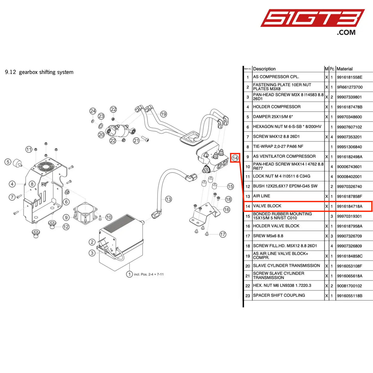 VALVE BLOCK - 9916184718A [PORSCHE 991.1 GT3 R]