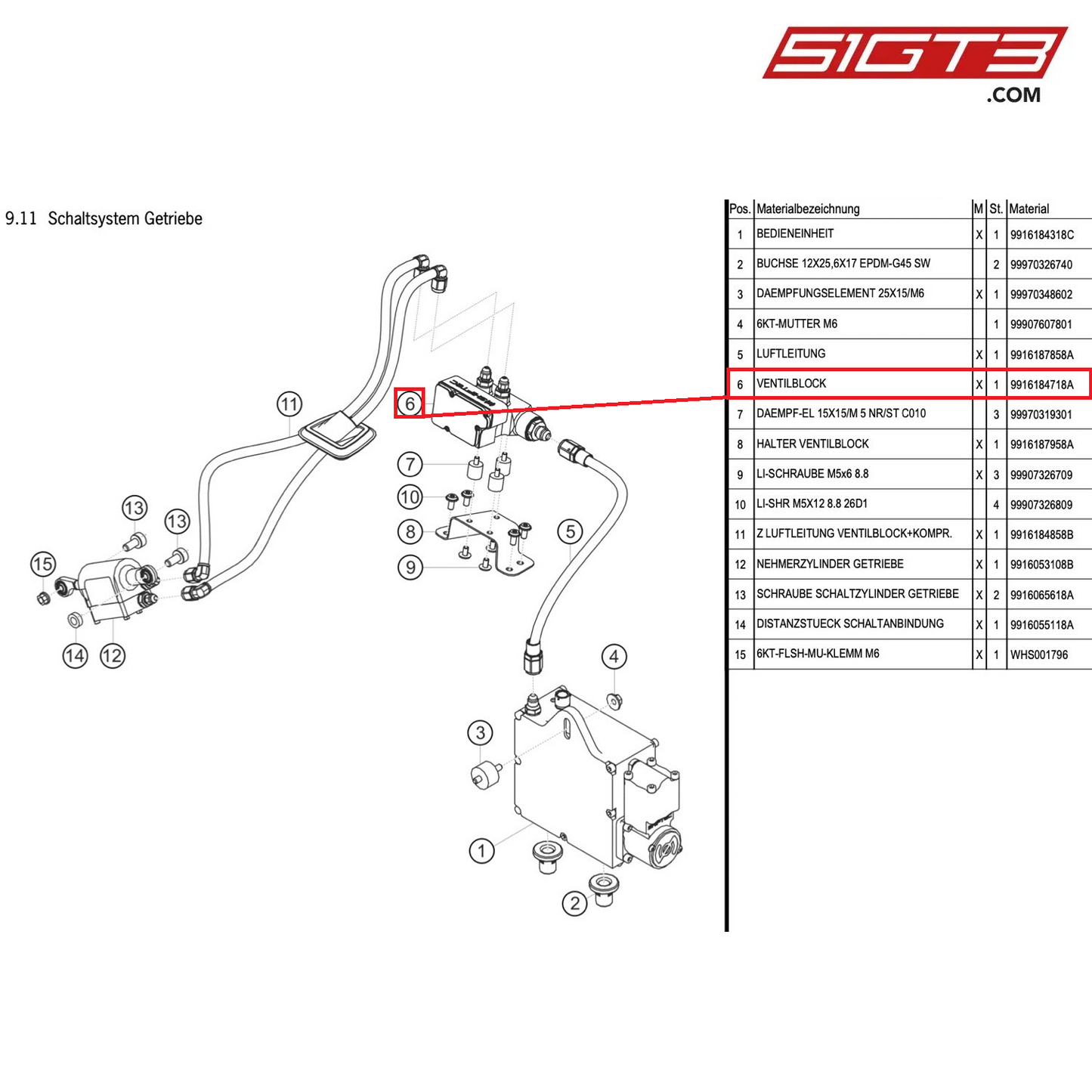 VALVE BLOCK - 9916184718A [PORSCHE 991.1 GT3 Cup (2014)]