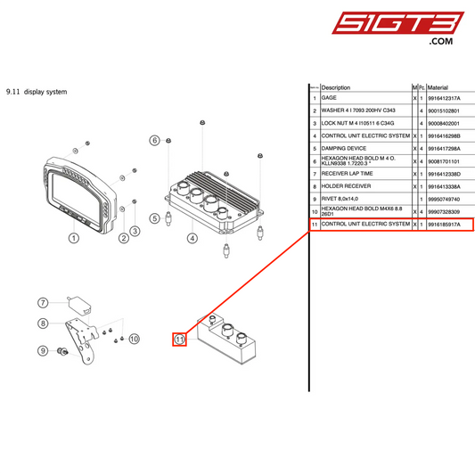 CONTROL UNIT ELECTRIC SYSTEM - 9916185917A [PORSCHE 991.1 GT3 R]