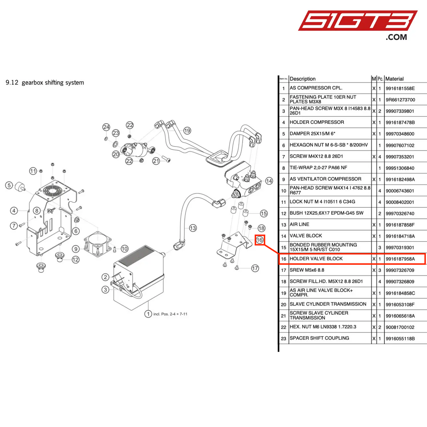 HOLDER VALVE BLOCK - 9916187958A [PORSCHE 991.1 GT3 R]