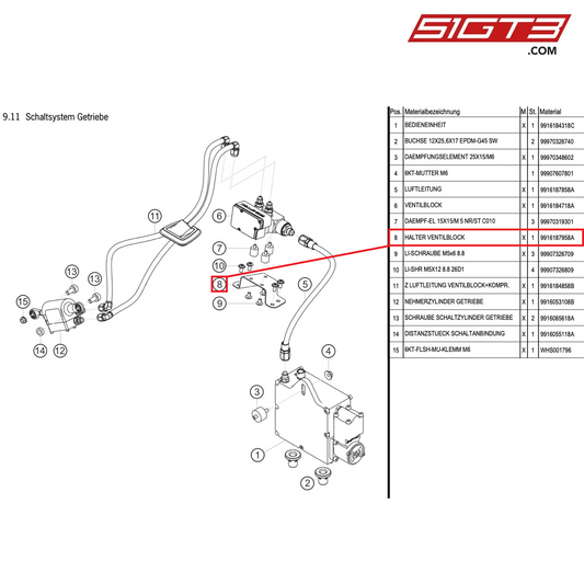 HOLDER VALVE BLOCK - 9916187958A [PORSCHE 991.1 GT3 Cup (2014)]