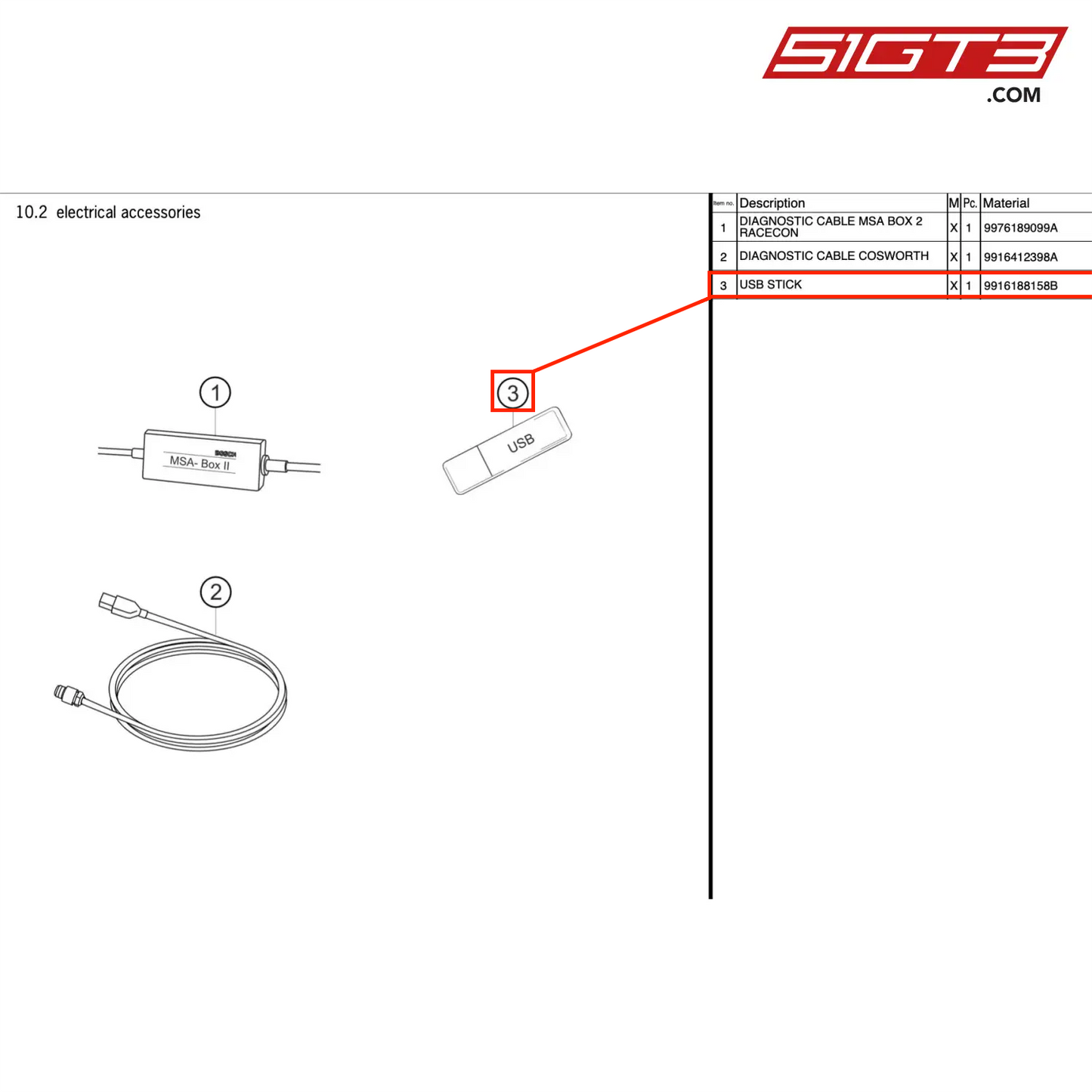 USB STICK - 9916188158B [PORSCHE 911 GT3 Cup Type 991 (GEN 2)]