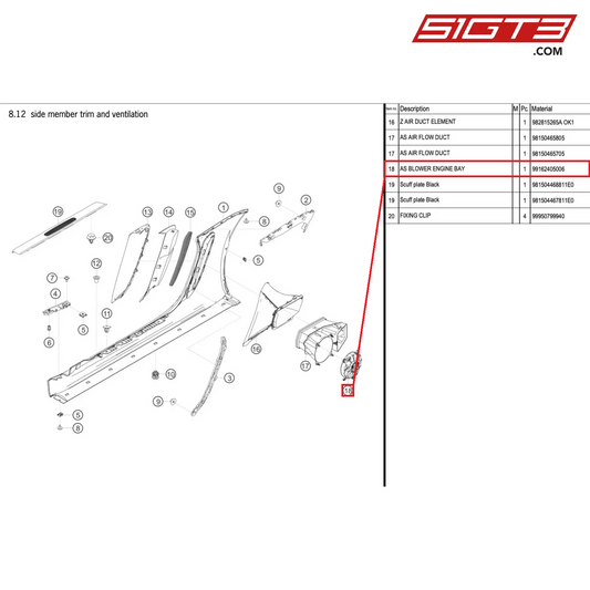 AS BLOWER ENGINE BAY - 99162405006 [PORSCHE 718 Cayman GT4 RS Clubsport]