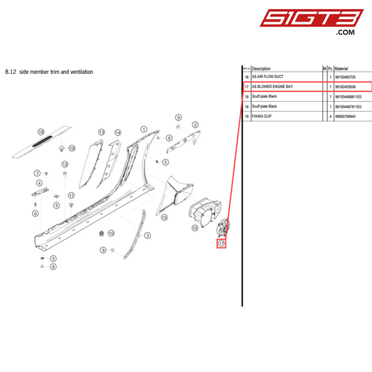 AS BLOWER ENGINE BAY - 99162405006 [PORSCHE 718 Cayman GT4 Clubsport]