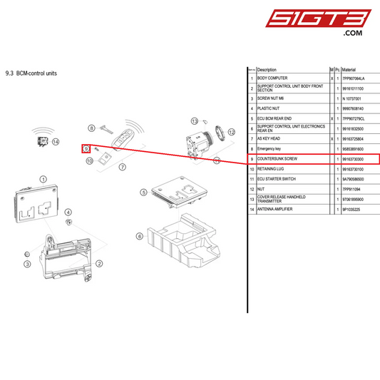 COUNTERSUNK SCREW - 99163730300 [PORSCHE 718 Cayman GT4 RS Clubsport]