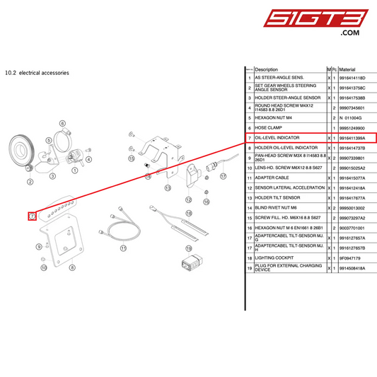 OIL-LEVEL INDICATOR - 9916411399A [PORSCHE 991.1 GT3 R]