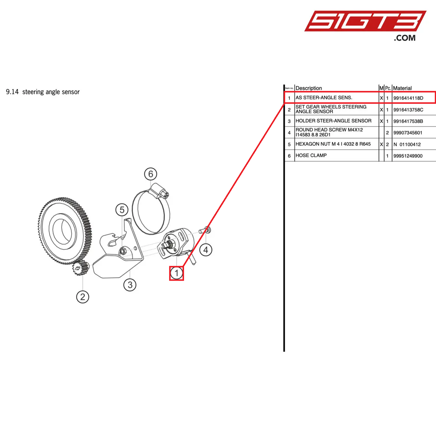 AS STEER-ANGLE SENS. - 9916414118D [PORSCHE 911 GT3 Cup Type 991 (GEN 2)]