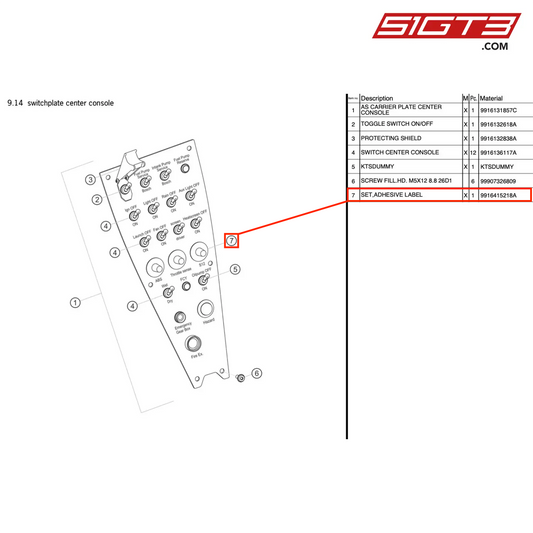 SET,ADHESIVE LABEL - 9916415218A [PORSCHE 991.1 GT3 R]