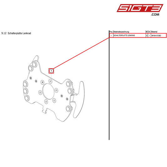 SWITCH PLATE - 9916415738D [PORSCHE 991.1 GT3 Cup (2016)]