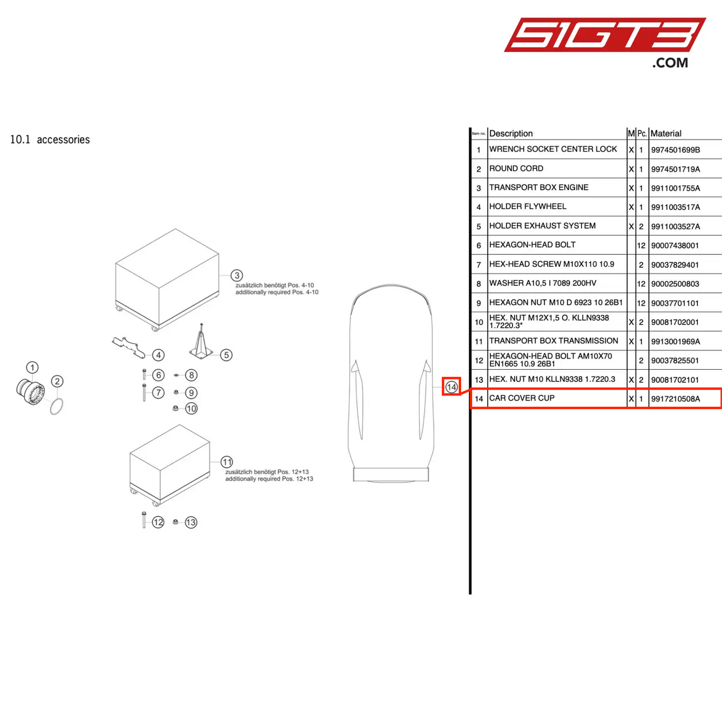 CAR COVER CUP - 9917210508A [PORSCHE 911 GT3 Cup Type 991 (GEN 2)]